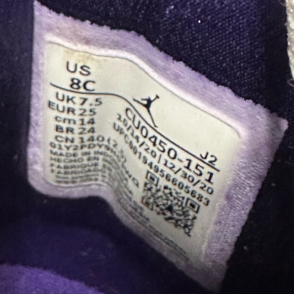 Nike Air Jordan 1 Retro High OG TD 'Court Purple' - Picture 7 of 7
